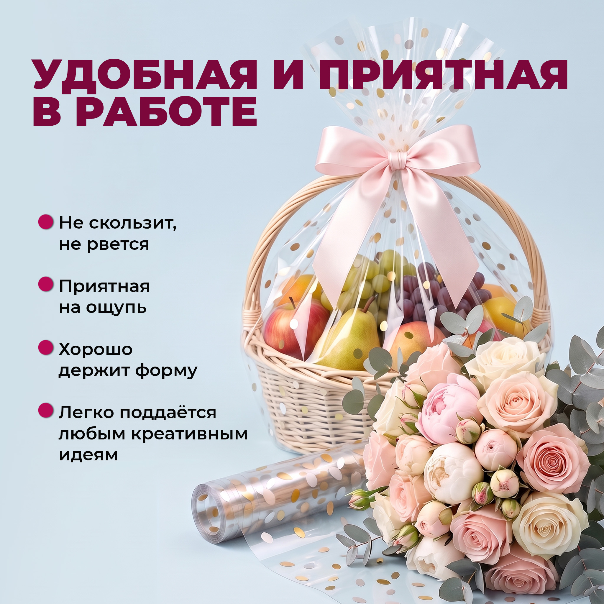 Пленка с рисунком "Круги" 700мм/15м/400гр 40мкм (10шт)