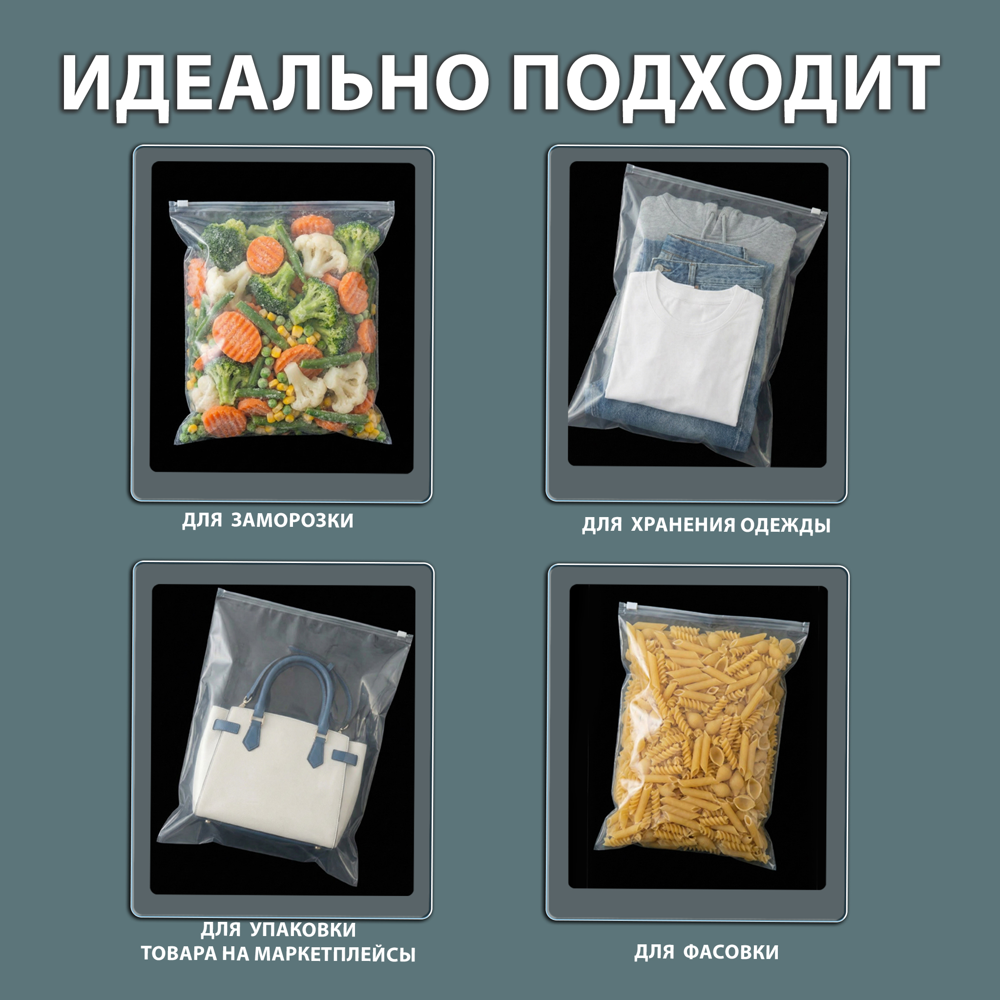 ПВД прозрачный Зип-Лок пакет с бегунком 20х15см 80мкм (3200шт)