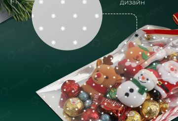 Пакет Снежинка 40х60см 30мкм (500шт) (мет+рис)