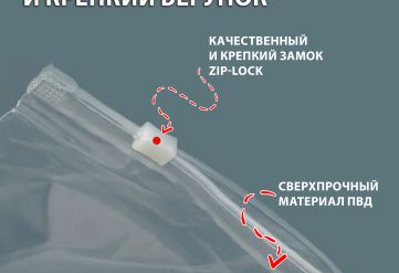 ПВД прозрачный Зип-Лок пакет с бегунком 25х35см 50мкм (2500шт)
