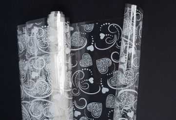 Пленка с рисунком "Сердечки 3" 700мм/7,5м/200гр 40мкм (10шт)