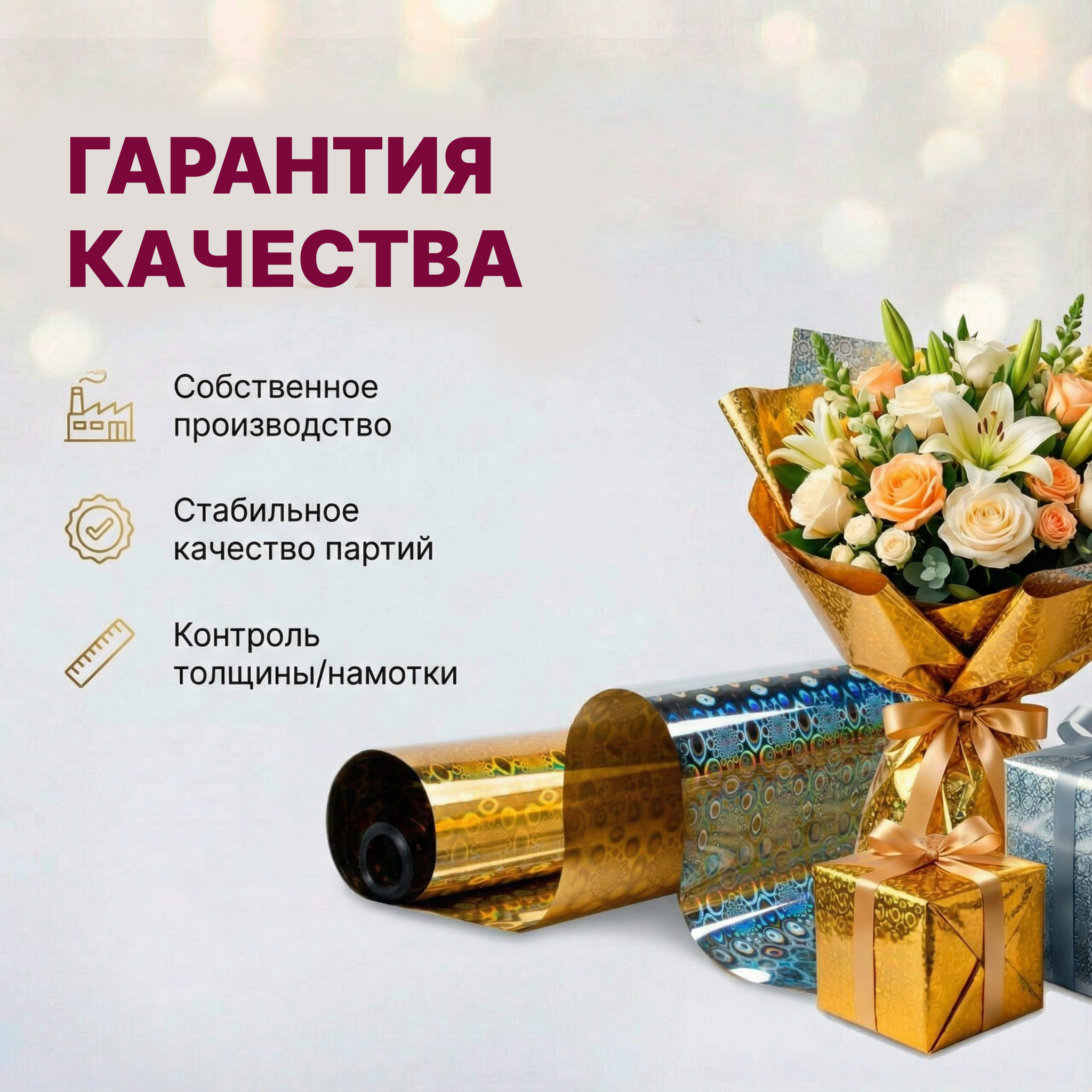Пленка голограмма 700мм/7,8м/200гр 40мкм (10шт)
