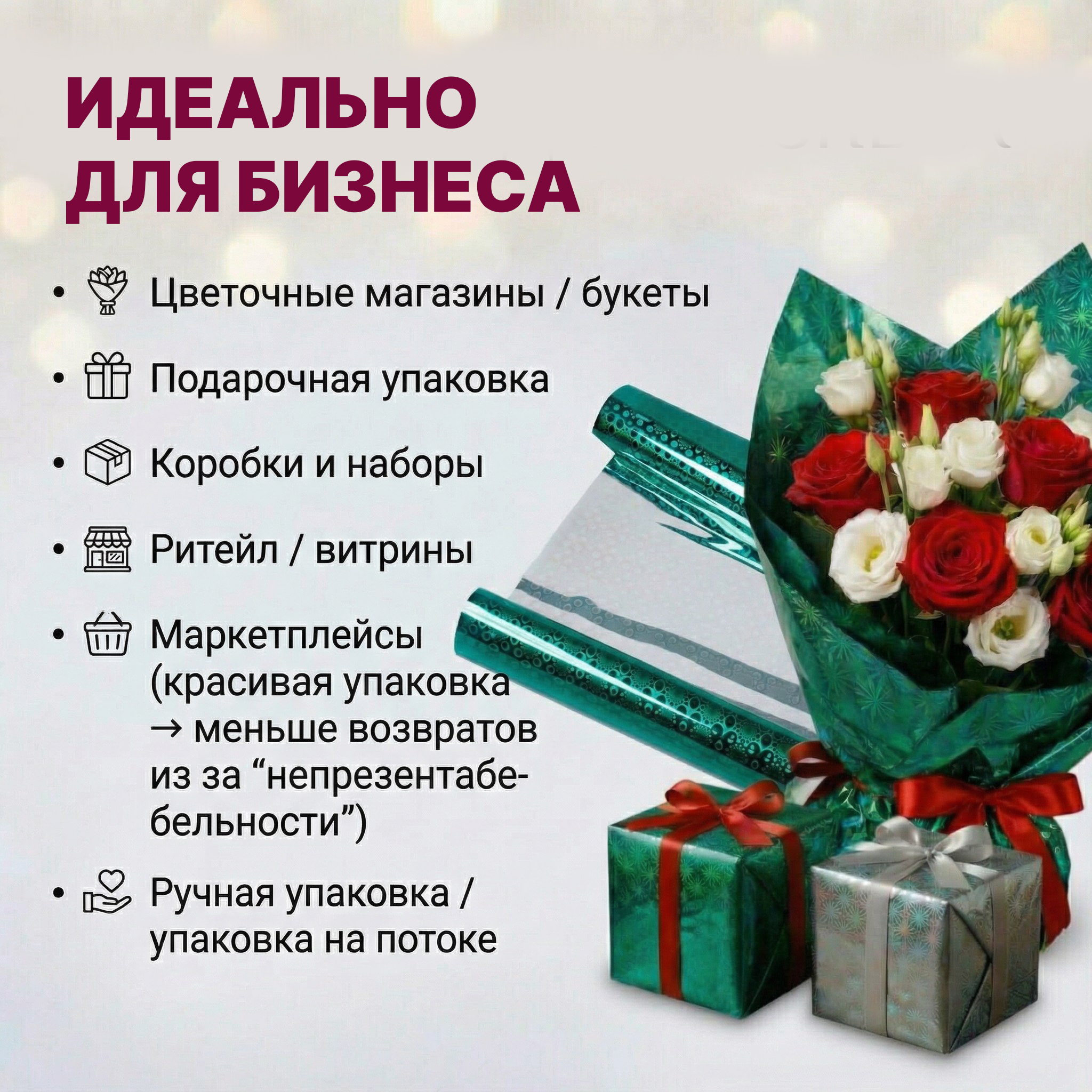 Пленка голограмма 700мм/7,8м/200гр 40мкм (10шт)