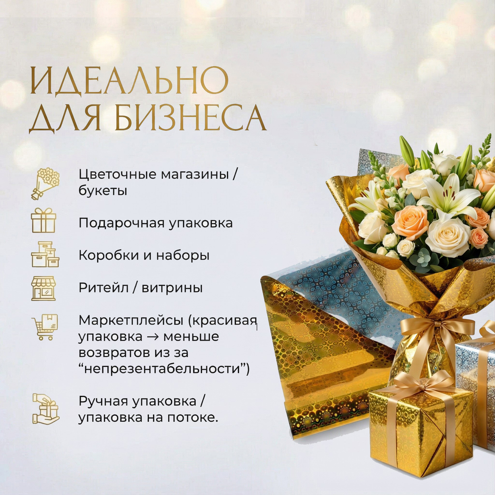 Пленка голограмма 700мм/7,8м/200гр 40мкм (10шт)