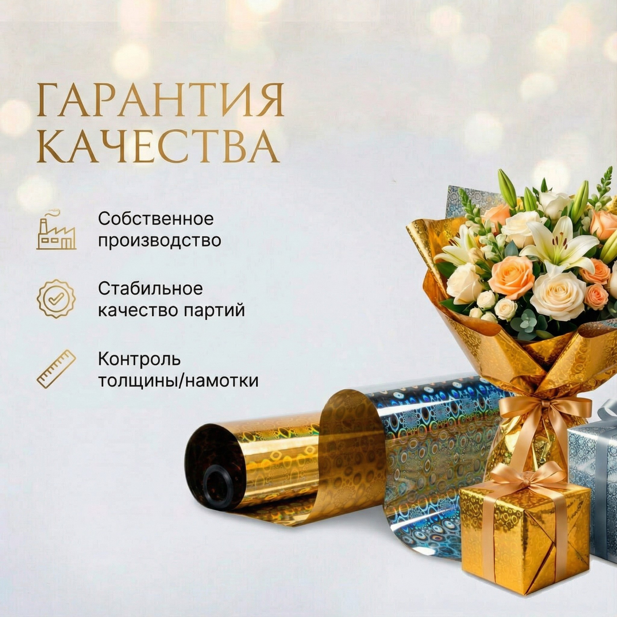 Пленка голограмма 700мм/7,8м/200гр 40мкм (10шт)